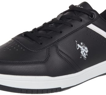 US Polo Assn Men’s Black Casual Faux Lather Sneakers -43